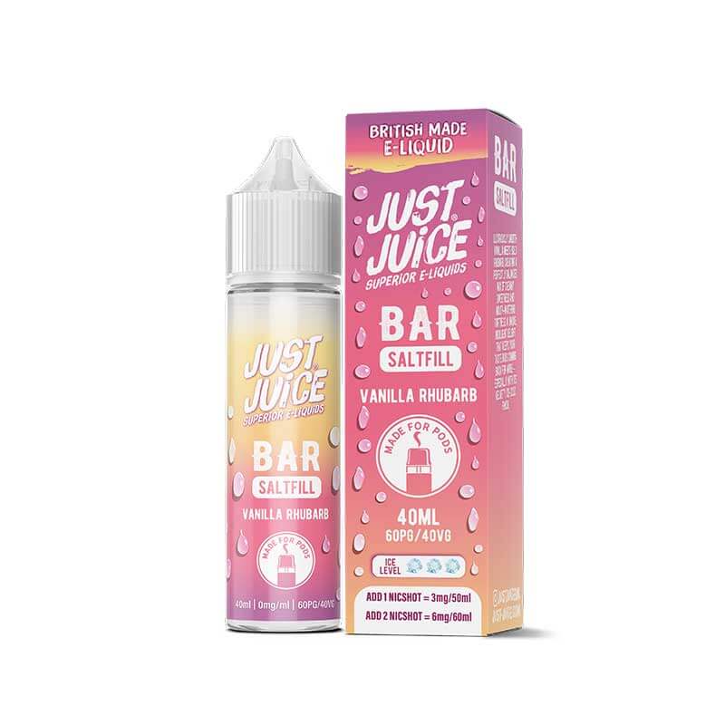 Just Juice Bar Range Vanilla Rhubarb Saltfill Shortfill 40ml E-Liquid