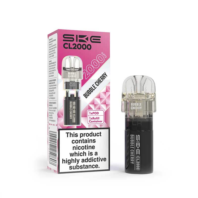 SKE CL2000 Bubble Cherry Prefilled Pod + Refill - 20mg