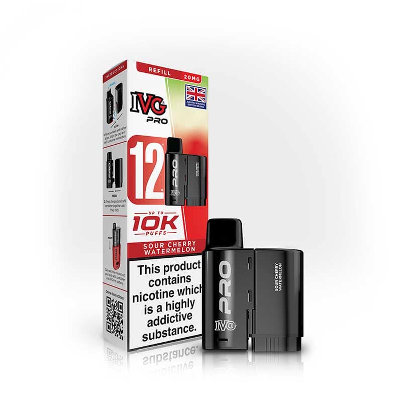 IVG Pro 12 Sour Cherry Watermelon Prefilled Vape Pod + Refill