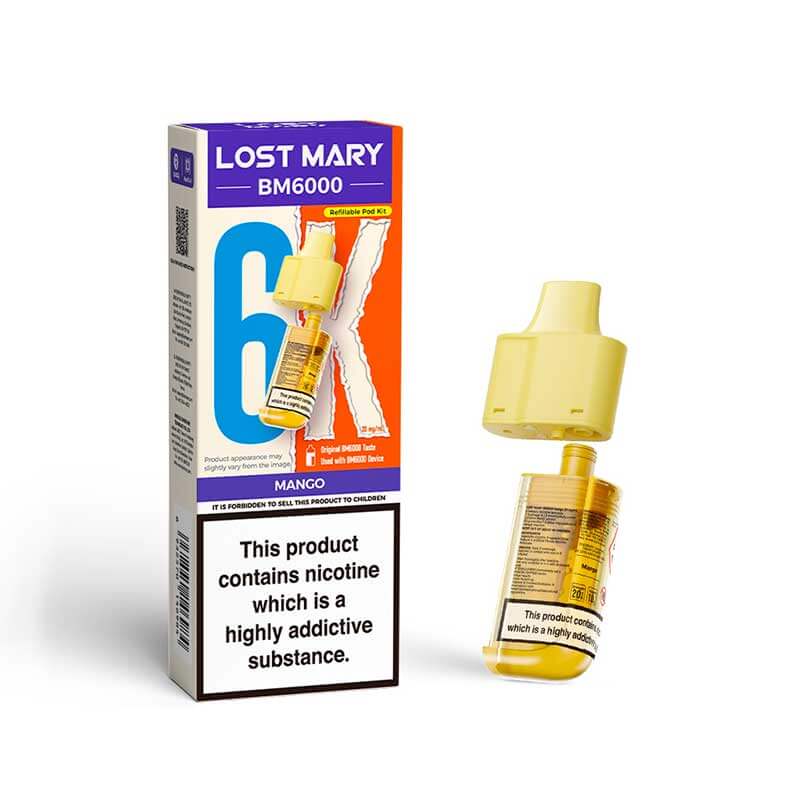 Lost Mary BM6000 Mango Prefilled Vape Pods - 20mg