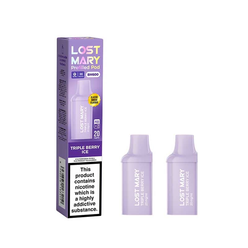Lost Mary BM600 Triple Berry Ice Prefilled Vape Pods 20mg - 2PK