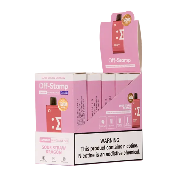 BUY 1 GET 1 FREE Sour Straw Dragon OFF STAMP SW16000 Disposable | Vape Amazon India Off Stamp