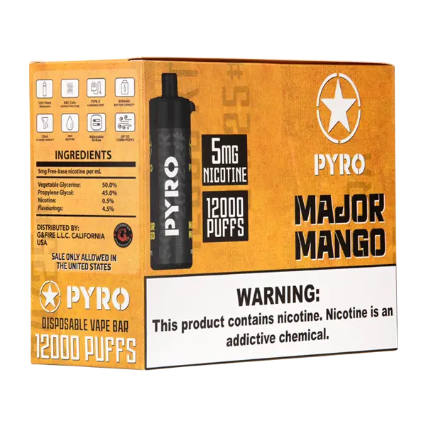 BUY 1 GET 1 FREE Major Mango PYRO 12000 | Vape Amazon India Pyro