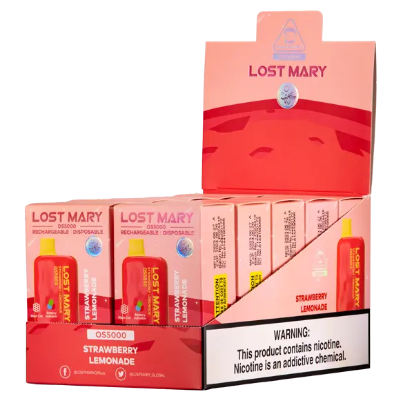 BUY 1 GET 1 FREE Strawberry Lemonade Lost Mary OS5000 | Vape Amazon India Lost Mary