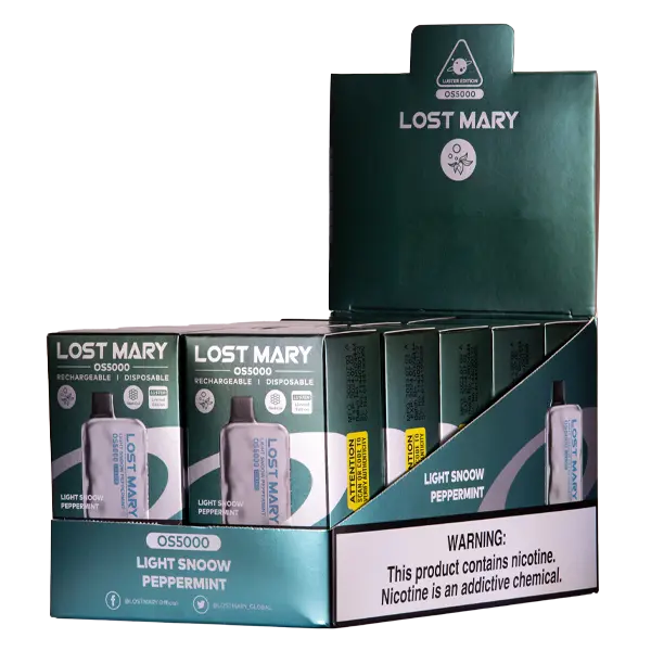 BUY 1 GET 1 FREE Light Snoow Peppermint Lost Mary OS5000 Luster | Vape Amazon India Lost Mary
