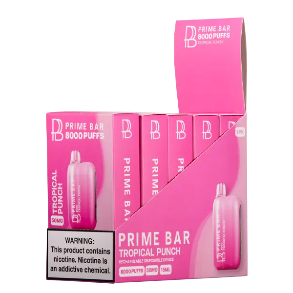 BUY 1 GET 1 FREE Tropical Punch Prime Bar 8000 | Vape Amazon India Prime Bar