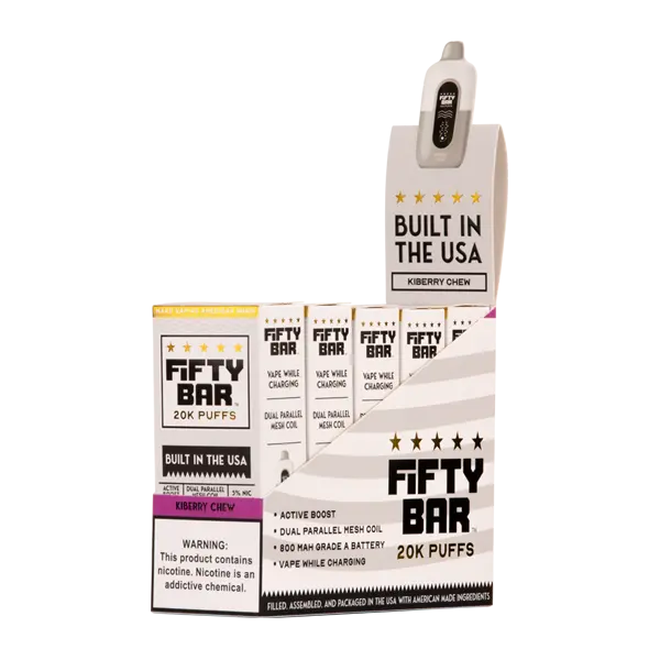 BUY 1 GET 1 FREE Kiberry Chew Fifty Bar 20K | Vape Amazon India Beard Vape Co