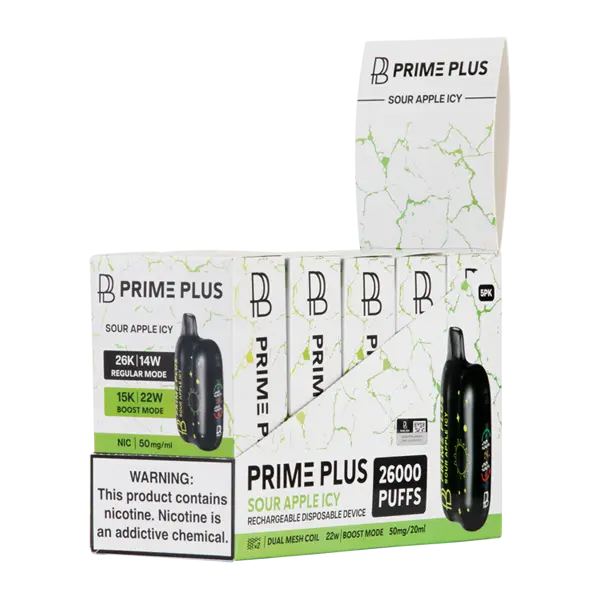 BUY 1 GET 1 FREE Sour Apple Icy Prime Plus 26000 | Vape Amazon India Prime Bar