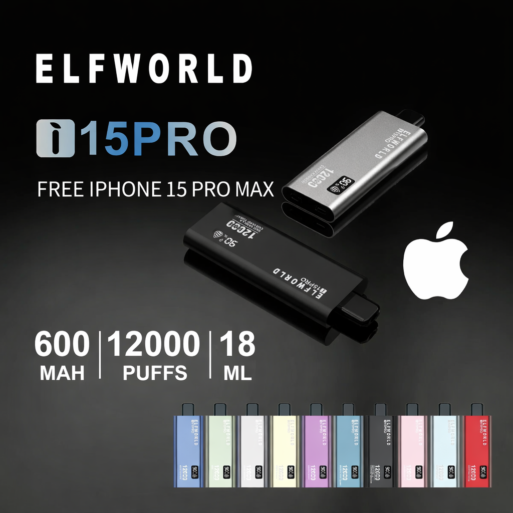 Elf World 15pro 12000 Puffs | 50mg Nic Disposable | Slim Metal Body | Dedicated Indicators