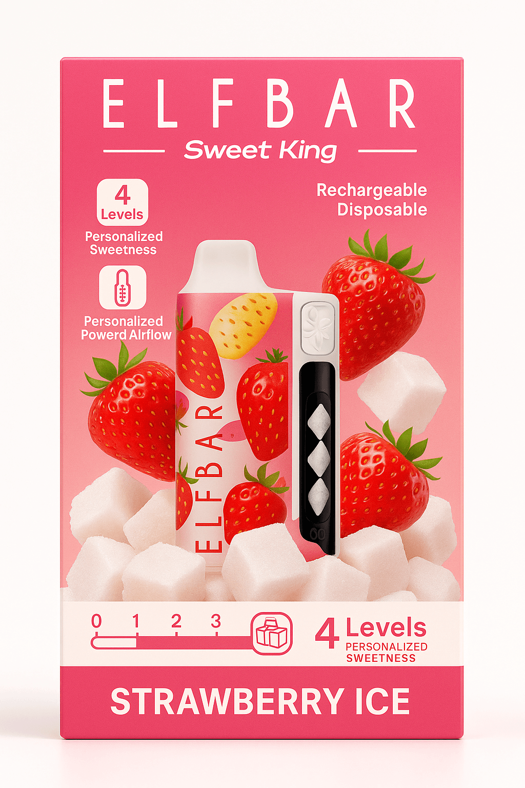 Elfbar Sweet King 30K Disposable Vape – 30,000 Puffs Rechargeable Vape with Adjustable Sweetness, Mesh Coil & Smart Display