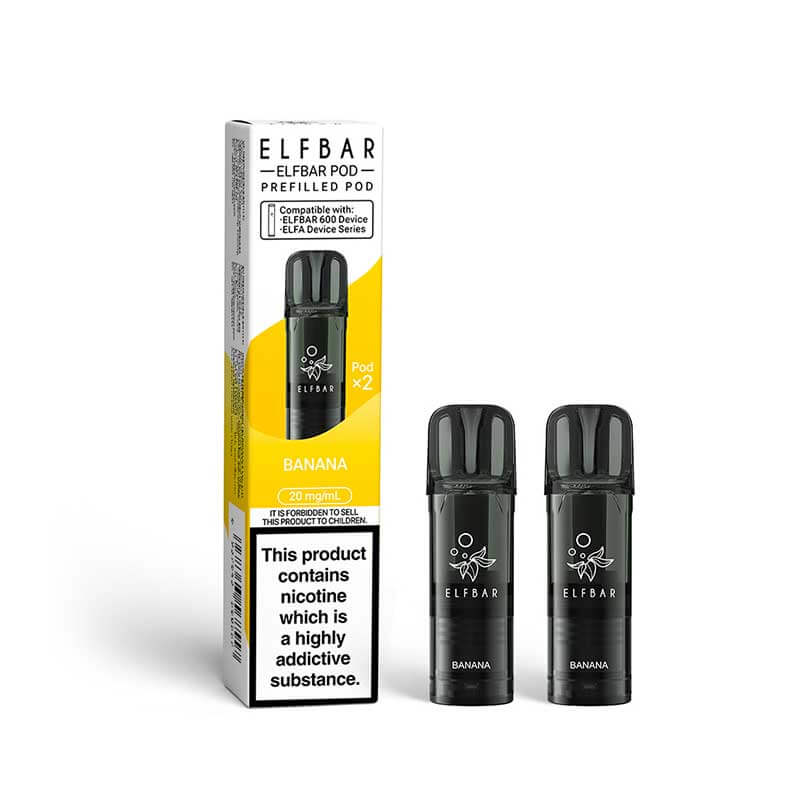 Elf Bar 600 Banana Prefilled Vape Pods 20mg - 2PK