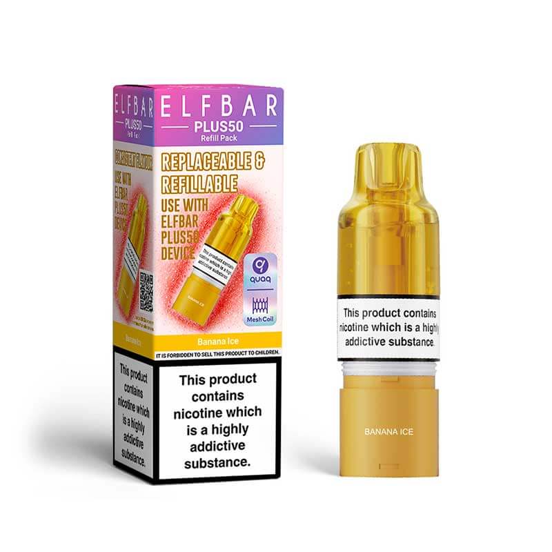 Elf Bar Plus50 Banana Ice Prefilled Pod + Refill