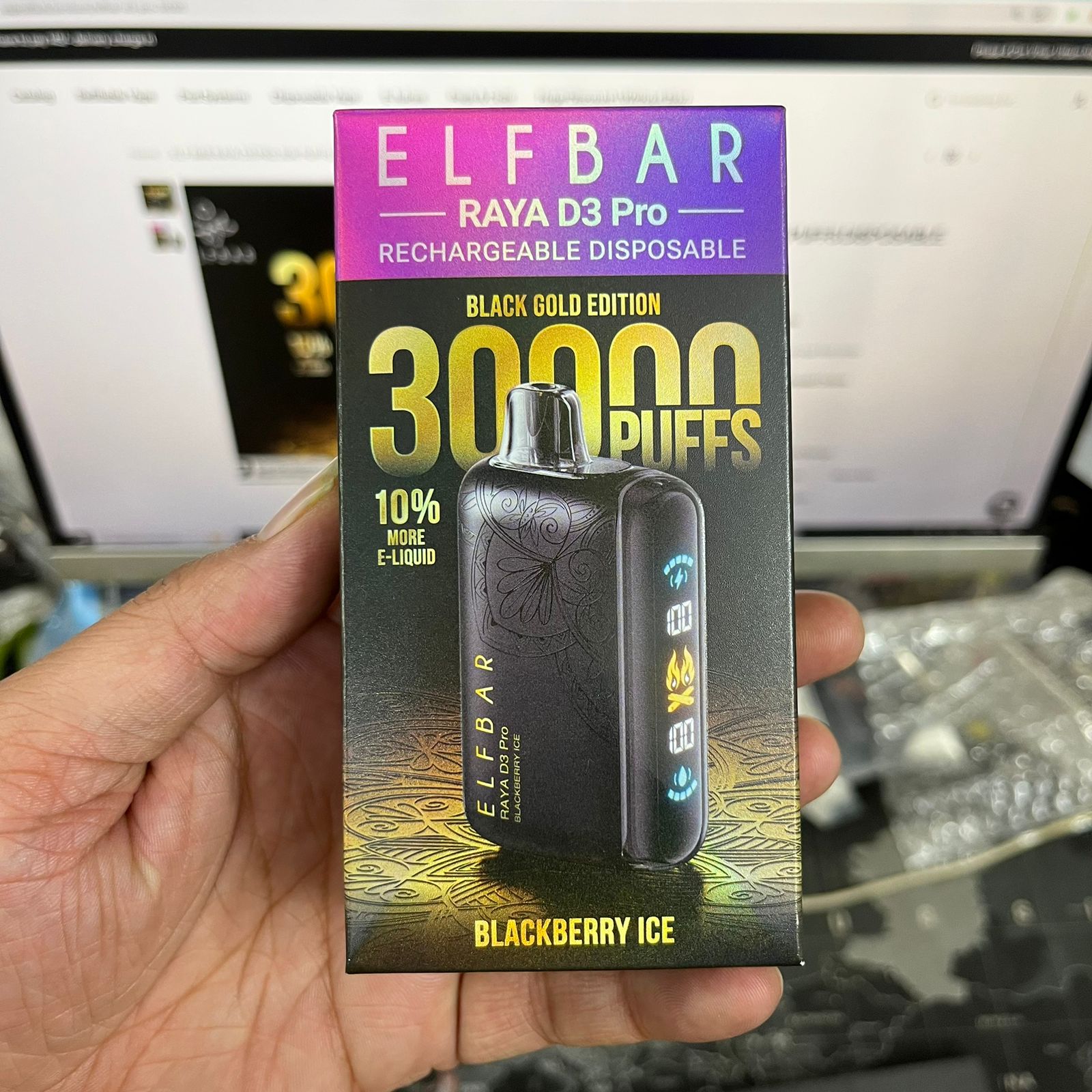 ELF BAR RAYA D3 PRO 30K PUFFS DISPOSABLE VAPE 10% More E-Liquid