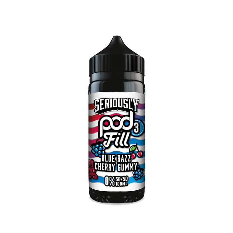 Doozy Vape Co Seriously Pod Fill 3 Blue Razz Cherry Gummy 100ml Shortfill E-Liquid