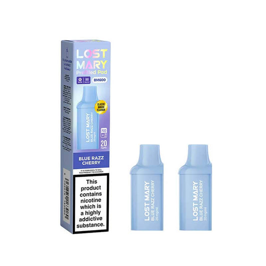 Lost Mary BM600 Blue Razz Cherry Prefilled Vape Pods 20mg - 2PK