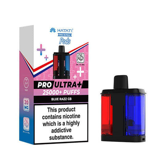 Hayati Pro Ultra Plus 25k Blue Razz GB Prefilled Pod + Refill