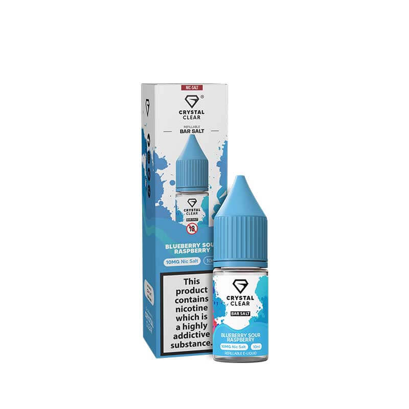 Crystal Clear Bar Salts Blueberry Sour Raspberry Nic Salts 10ml E-Liquid