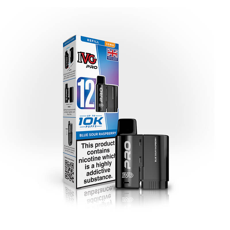 IVG Pro 12 Blue Sour Raspberry Prefilled Vape Pod + Refill