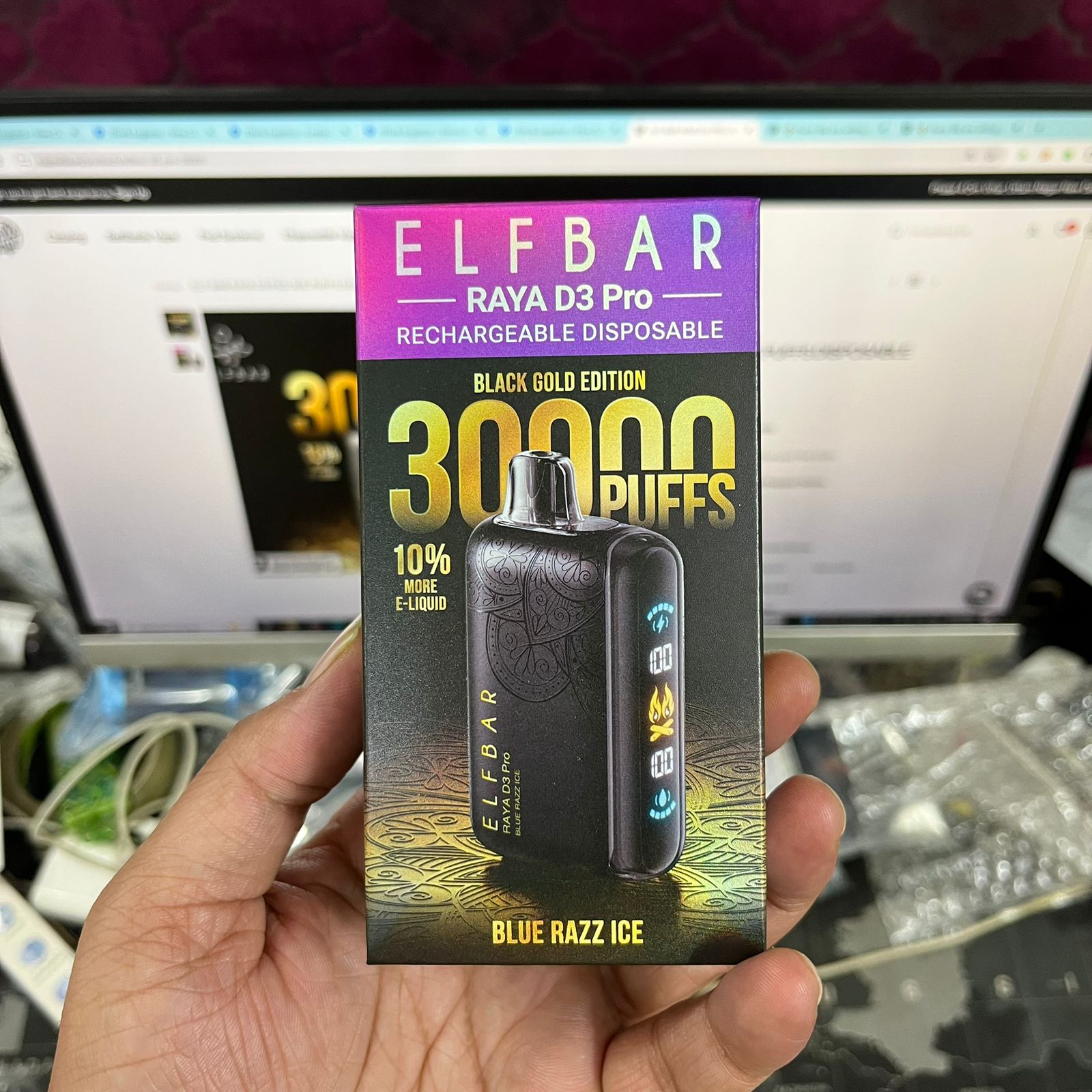 ELF BAR RAYA D3 PRO 30K PUFFS DISPOSABLE VAPE 10% More E-Liquid