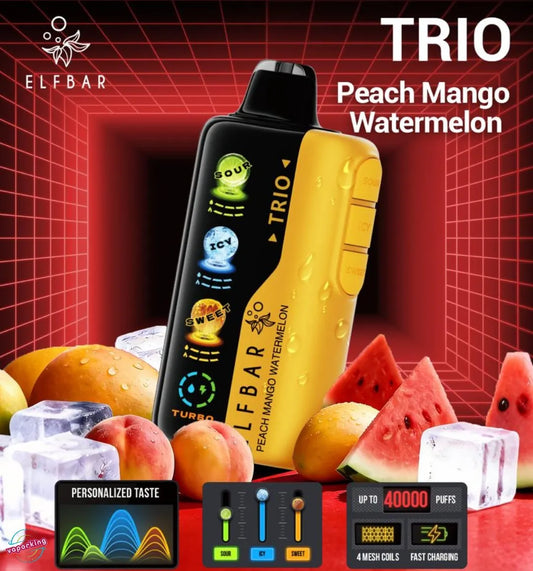 Buy Elf Bar Trio - Peach Mango Watermelon - 40k Puffs