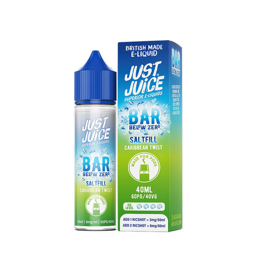 Just Juice Below Zero Caribbean Twist Saltfill Shortfill 40ml E-Liquid