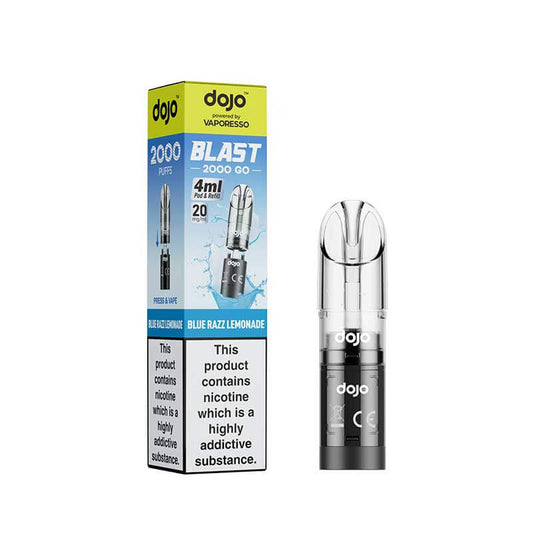 Vaporesso DOJO Blast 2000 Go Blue Razz Lemonade Prefilled Pod & Refill