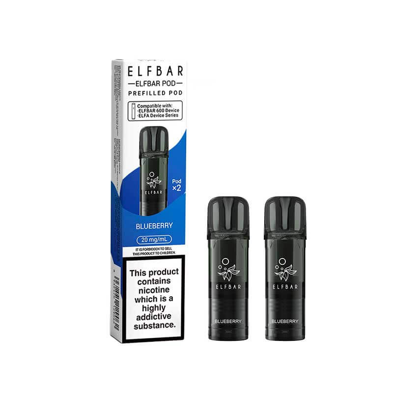 Elf Bar 600 Blueberry Prefilled Vape Pods 20mg - 2PK