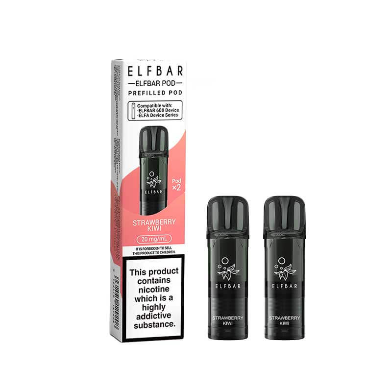 Elf Bar 600 Strawberry Kiwi Prefilled Vape Pods 20mg - 2PK