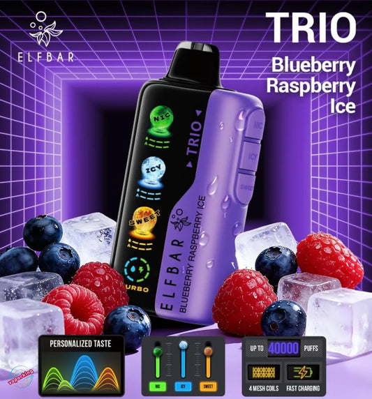 Elf Bar Trio Blueberry Raspberry Ice