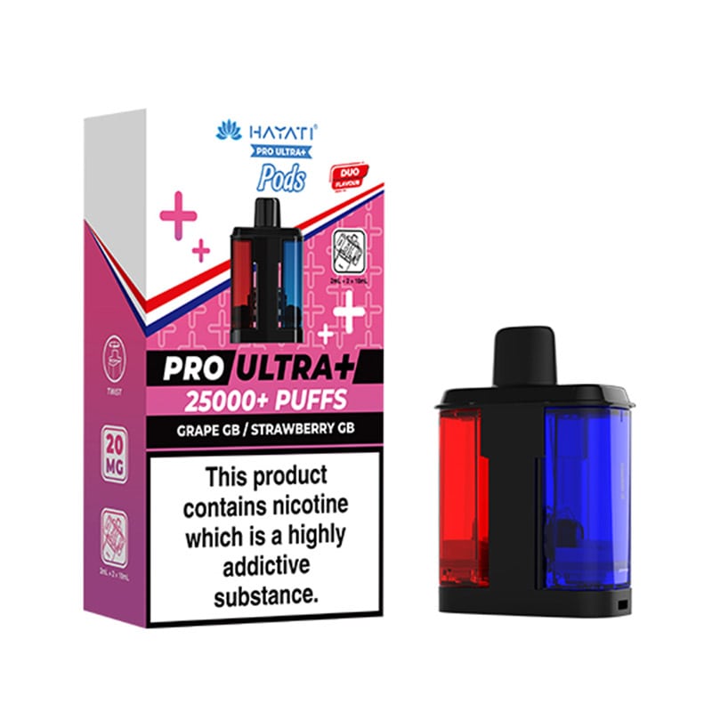 Hayati Pro Ultra Plus 25K Grape GB / Strawberry GB Prefilled Pod + Refill