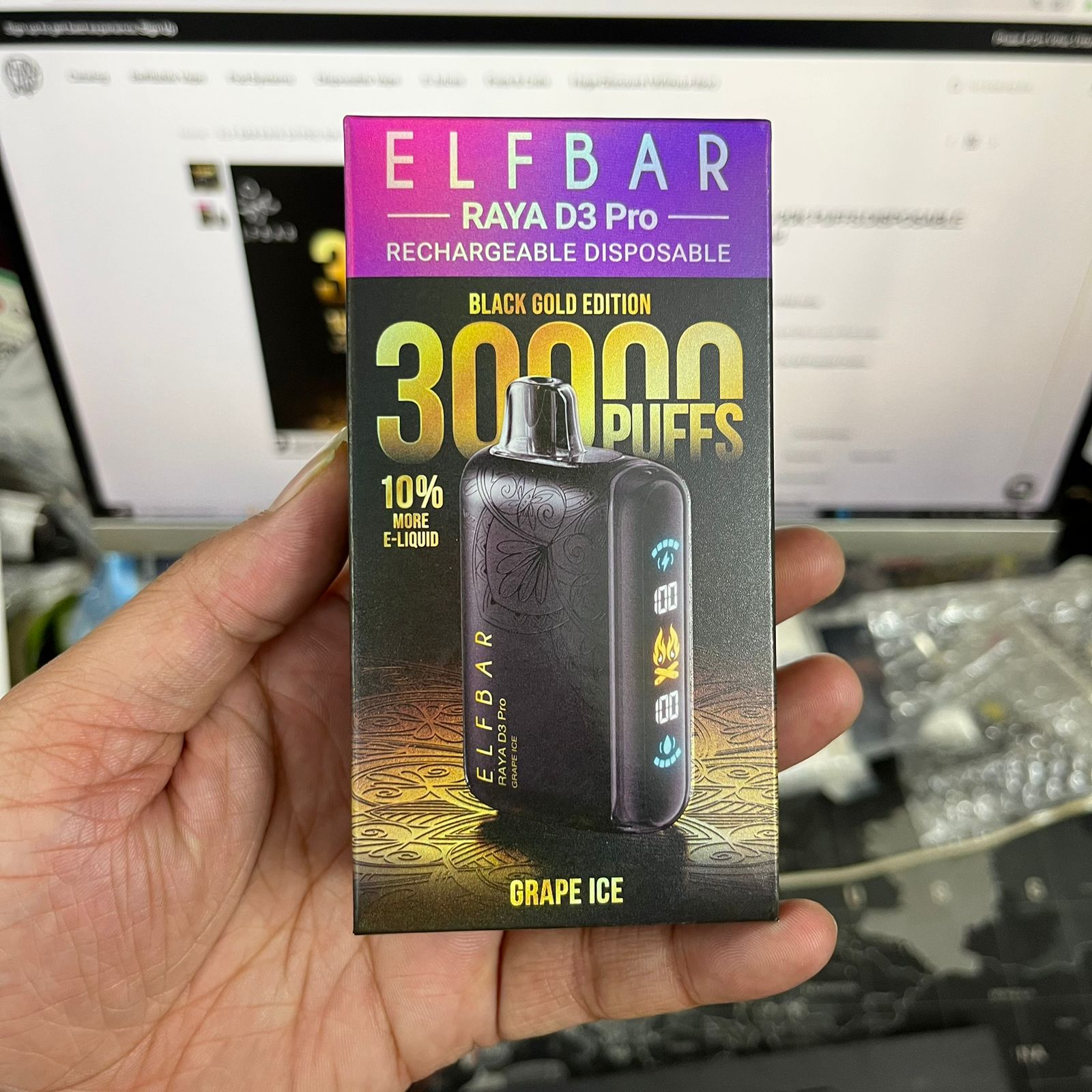 ELF BAR RAYA D3 PRO 30K PUFFS DISPOSABLE VAPE 10% More E-Liquid