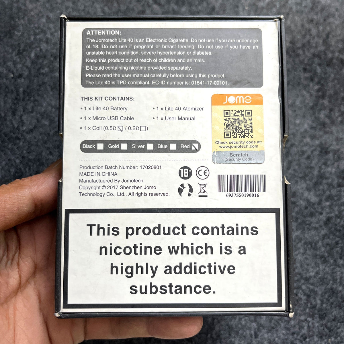 Jomo Lite 40 TPD Version - Original-(Without Box)