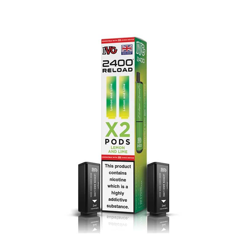 IVG 2400 Reload Lemon and Lime Prefilled Vape Pods - 20mg - 2PK