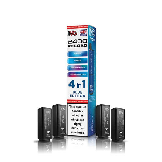 IVG 2400 Reload Blue Edition Prefilled Vape Pods - 20mg - 4PK