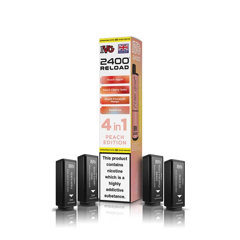 IVG 2400 Reload Peach Edition Prefilled Vape Pods - 20mg - 4PK