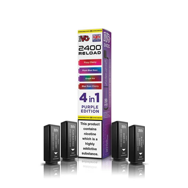 IVG 2400 Reload Purple Edition Prefilled Vape Pods - 20mg - 4PK