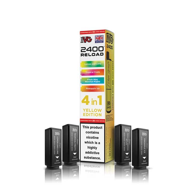 IVG 2400 Reload Yellow Edition Prefilled Vape Pods - 20mg - 4PK