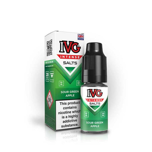 IVG Intense Salts Sour Green Apple 10ml Nic Salts E-Liquid