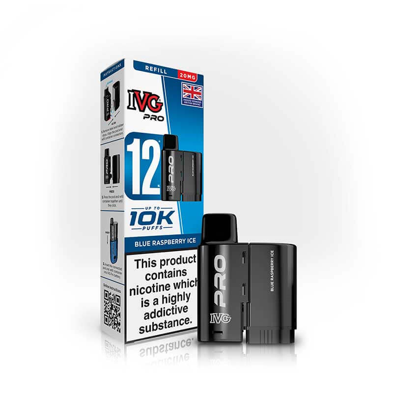 IVG Pro 12 Blue Raspberry Ice Prefilled Vape Pod + Refill