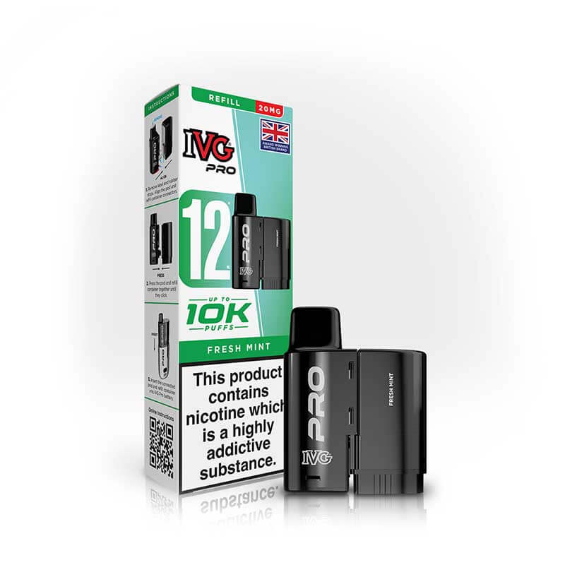 IVG Pro 12 Fresh Mint Prefilled Vape Pod + Refill