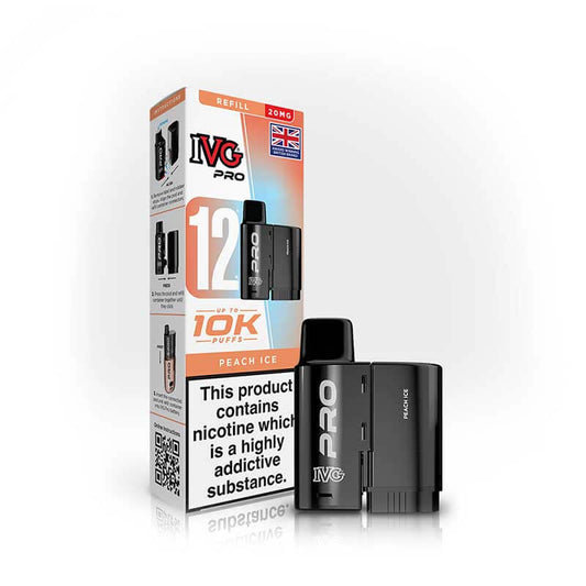 IVG Pro 12 Peach Ice Prefilled Vape Pod + Refill