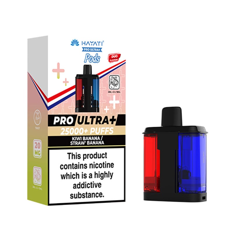 Hayati Pro Ultra Plus 25k Kiwi Banana / Straw Banana Prefilled Pod + Refill