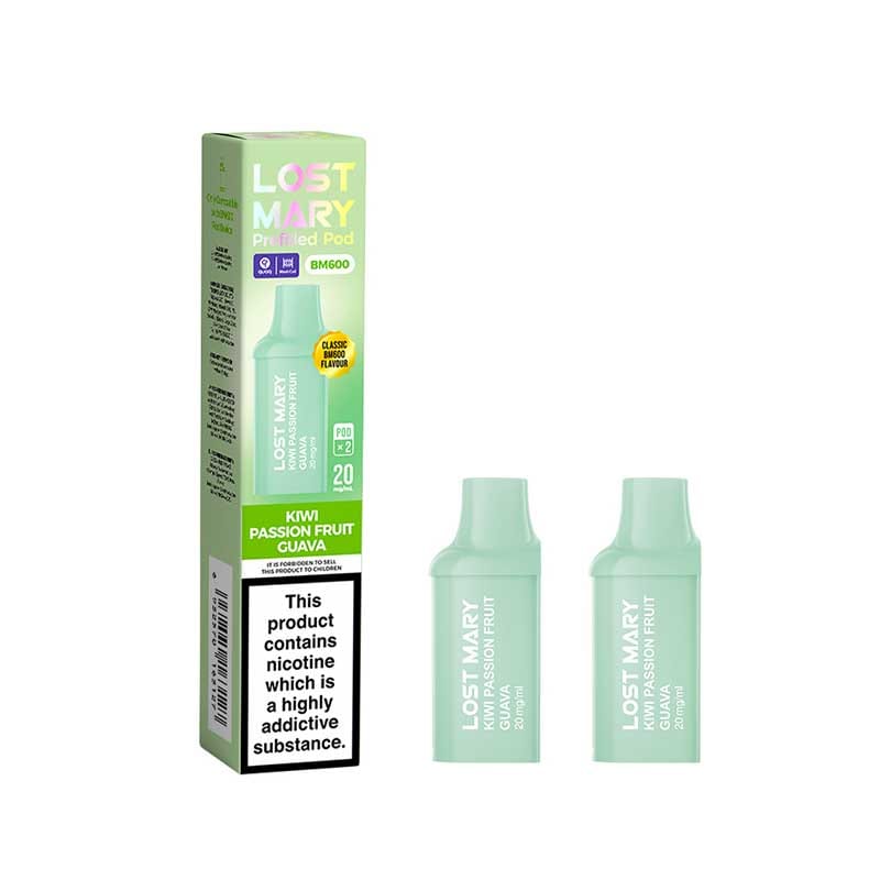 Lost Mary BM600 Kiwi Passionfruit Guava Prefilled Vape Pods 20mg - 2PK