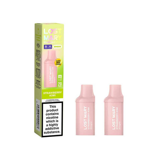 Lost Mary BM600 Strawberry Kiwi Prefilled Vape Pods 20mg - 2PK