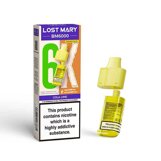 Lost Mary BM6000 Cola Lime Prefilled Vape Pods - 20mg