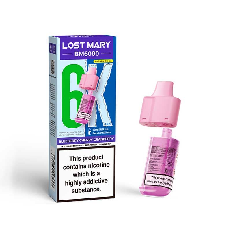Lost Mary BM6000 Blueberry Cherry Cranberry Prefilled Vape Pods - 20mg