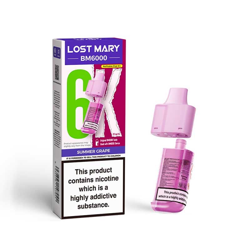 Lost Mary BM6000 Summer Grape Prefilled Vape Pods - 20mg
