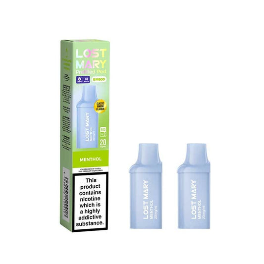Lost Mary BM600 Menthol Prefilled Vape Pods 20mg - 2PK