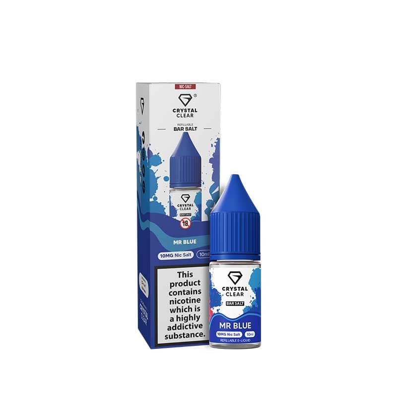 Crystal Clear Bar Salts Mr Blue Nic Salts 10ml E-Liquid