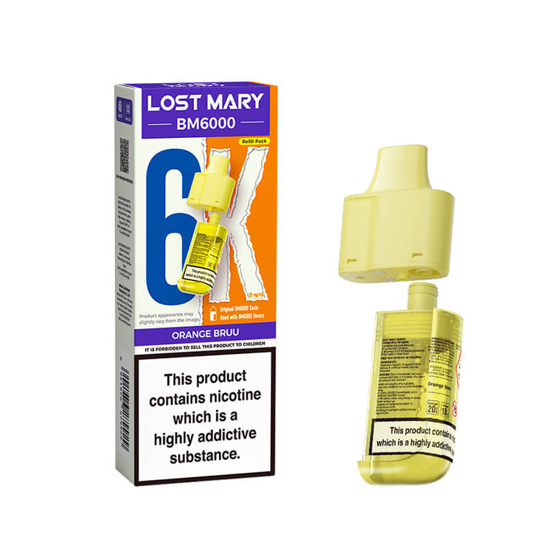 Lost Mary BM6000 Orange Bruu Prefilled Vape Pods - 20mg